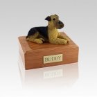 Airedale Terrier Laying Small Dog Urn