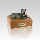 Akita Gray Laying Small Dog Urn