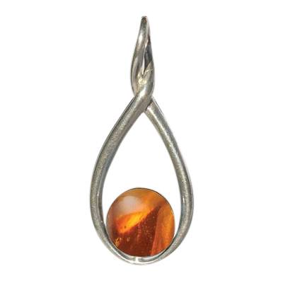 Amber Infinity Cremation Ash Pendant