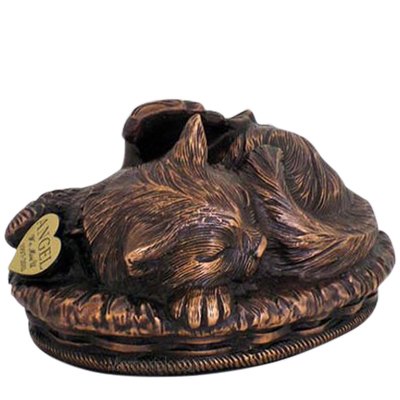 Angel Cat Cremation Urn Copper