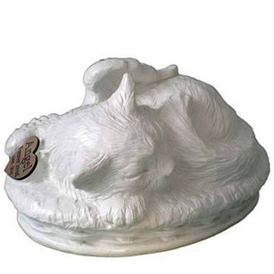 Angel Cat Cremation Urn White