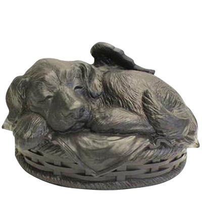 Angel Dog Cremation Urn Black