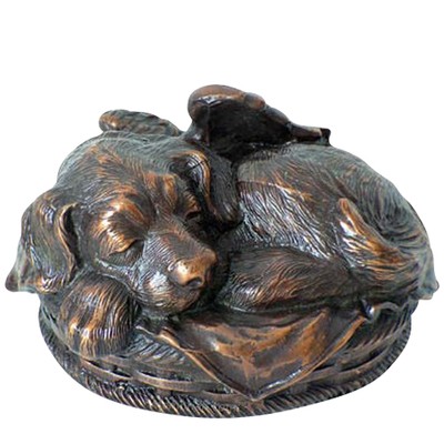 Angel Dog Cremation Urn Copper