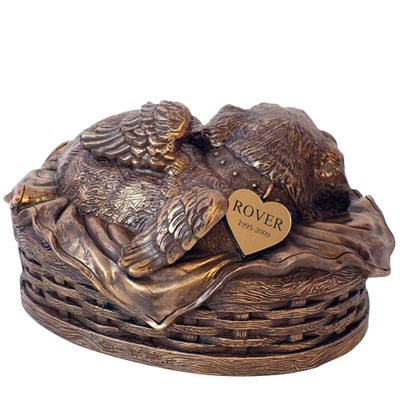 Angel Dog Cremation Urn Copper