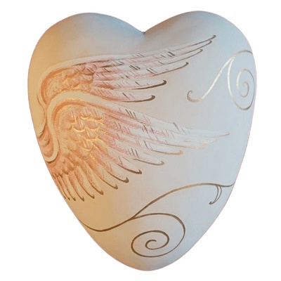 Angelic Ceramic Heart Urn