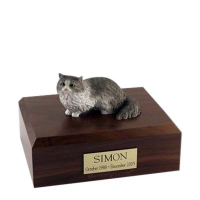 Angora Gray Large Cat Cremation Urn