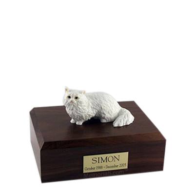 Angora White Small Cat Cremation Urn