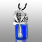 Ankh Blue Pet Cremation Necklace Urn