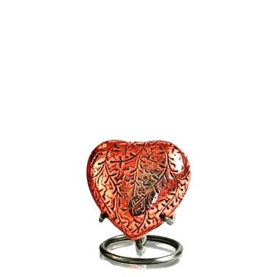 Antique Copper Heart Keepsake Urn