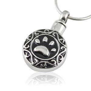 Antique Paw Dog Cremation Pendant