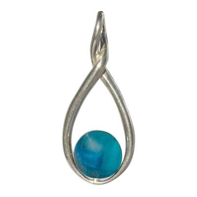 Aquamarine Infinity Cremation Ash Pendant