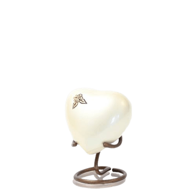 Artisan Pearl Heart Cremation Urn