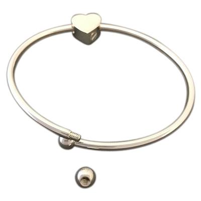 Slider Heart Ash Cremation Bracelet