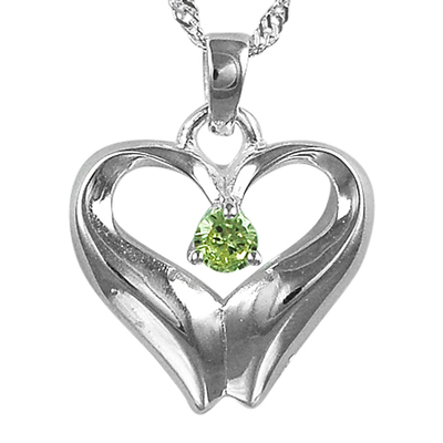 August Birthstone Cremation Heart