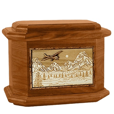 Aviation Mahogany Octagon Cremation Urn