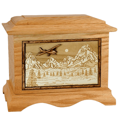 Aviation Oak Cremation Urn