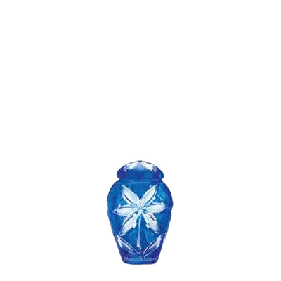 Azure Fleur Glass Cremation Keepsake Urn