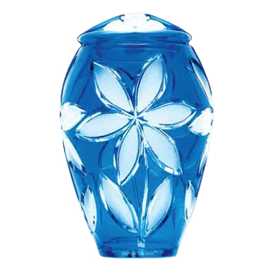 Azure Fleur Glass Cremation Urn