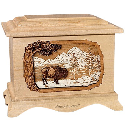 Bison Maple Cremation Urn For Two