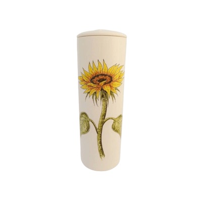 Sunflower Cylinder Ceramic Cremation Urns