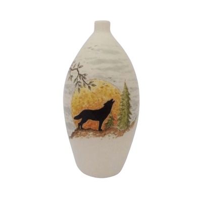 Wolf At Moonlight Small Cremation Urn