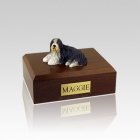 Bearded Collie Laying Medium Dog Urn