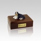 Bearded Collie Laying Small Dog Urn
