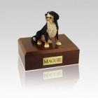 Bernese Mountain Sitting Small Dog Urn