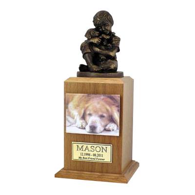 Best Friend Dog Oak Cremation Urn