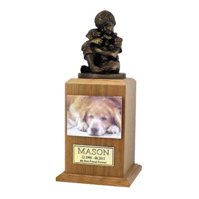 Best Friend Dog Oak Large Cremation Urn