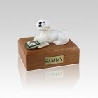 Bichon Frise Laying Small Dog Urn