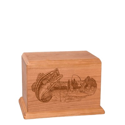 Big Bass Small Cherry Wood Urn