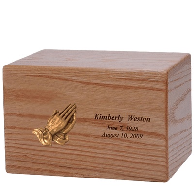 Big Prayer Wood Cremation Urn