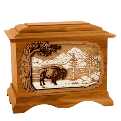 Bison Mahogany Cremation Urn