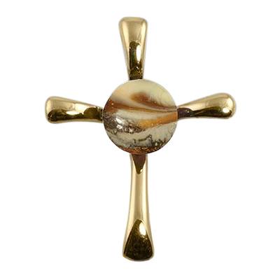 Bisque Cross Cremation Ash Pendant