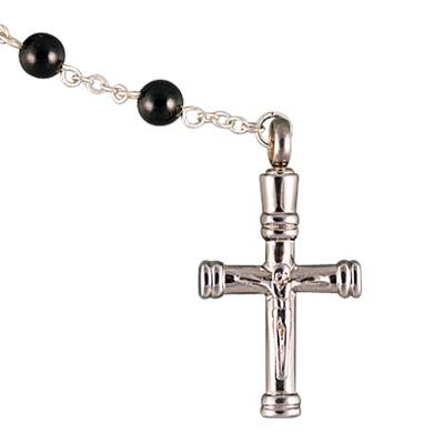 Black Agate Cremation Rosary
