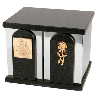 Black Cloud Silver Marble Urn for Two