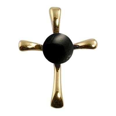 Black Cross Cremation Ash Pendant