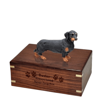 Black Dachshund Medium Doggy Urn