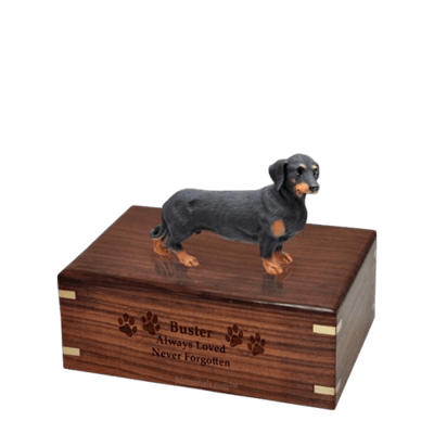 Black Dachshund Small Doggy Urn