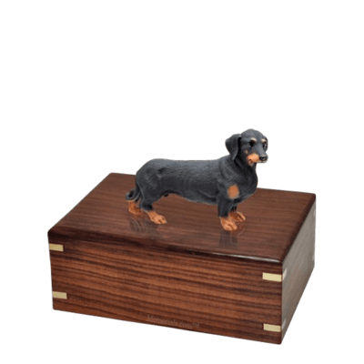 Black Dachshund Small Doggy Urn