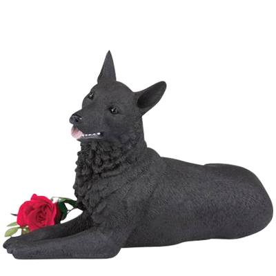 Black German Shepherd Cremation Urn