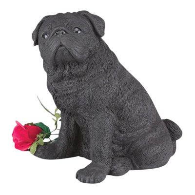 Black Pug Cremation Urn