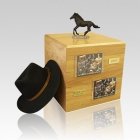 Black Running Full Size Large Horse Urn