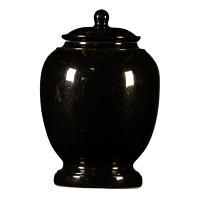 Black Satin Granite Cremation Urn