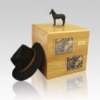 Black Standing Full Size Large Horse Urn