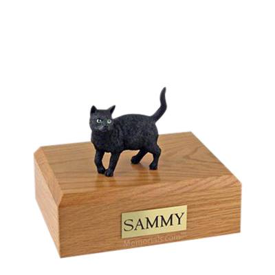 Black Standing Medium Cat Cremation Urn
