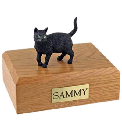 Black Standing X Large Cat Cremation Urn