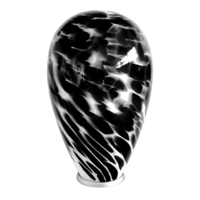 Black Swirl Glass Cremation Urn