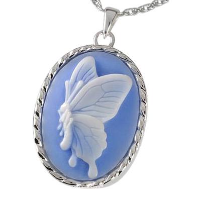 Blue Butterfly Cremation Pendant III